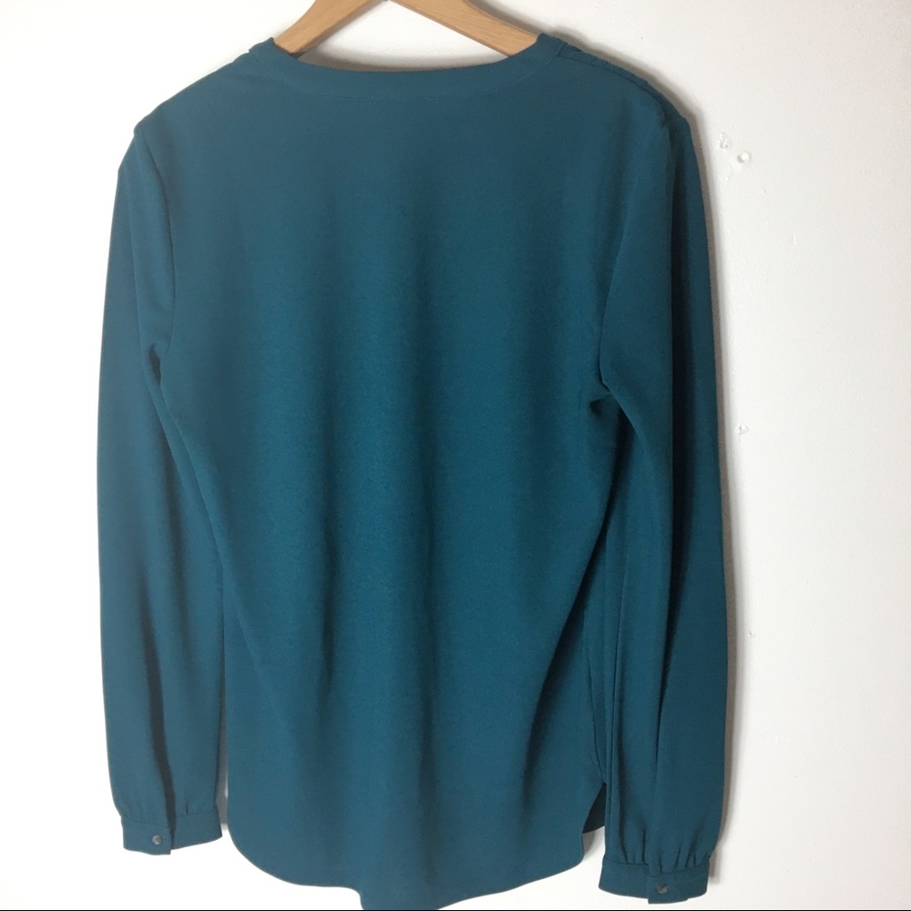 Ann Taylor Small Sheer Puff Sleeves VNeck Roo - Picture 2 of 5